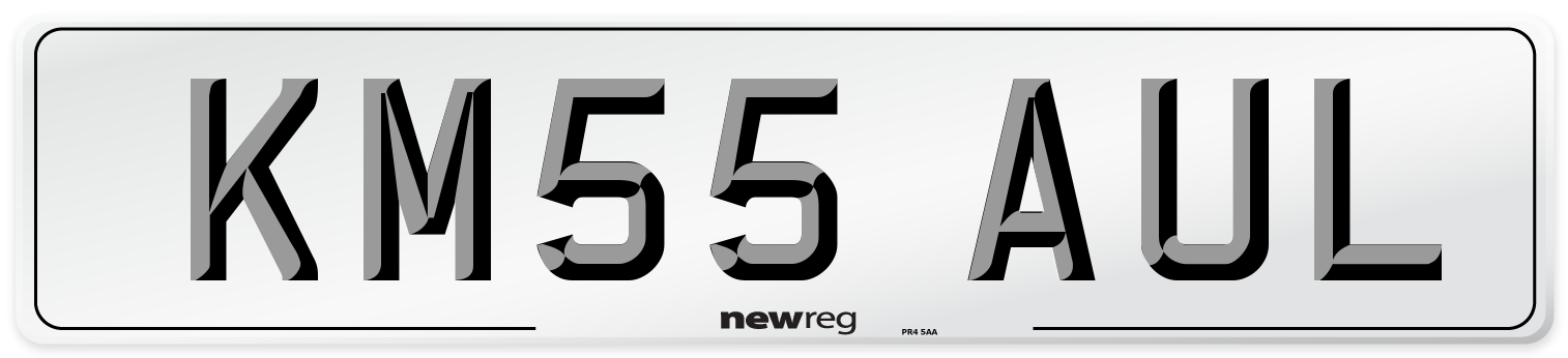 KM55 AUL Number Plate from New Reg